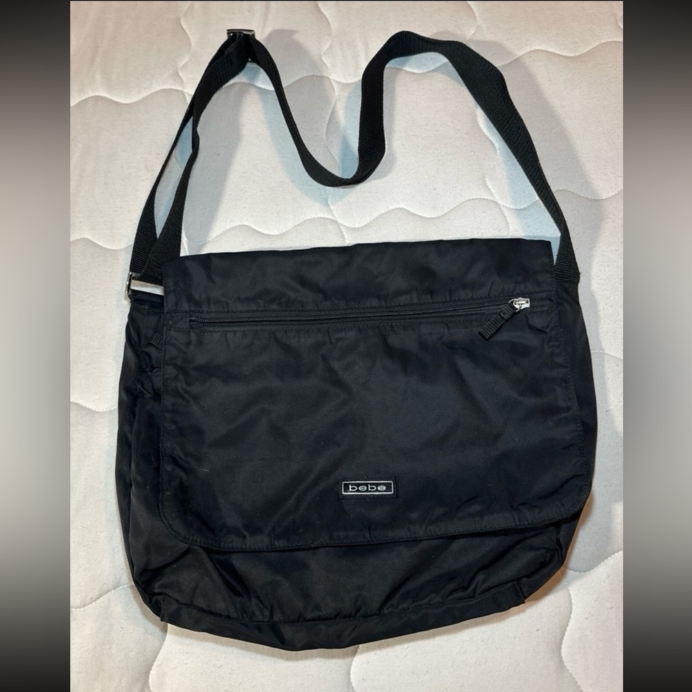 Y2K BEBE Sport Black Book Messenger Bag
Laptop Crossbody School Side 
NWOT